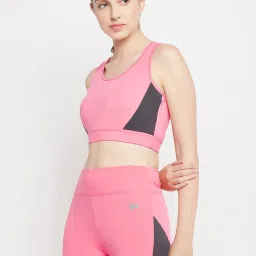 Clovia Pink Sports Bra image 4