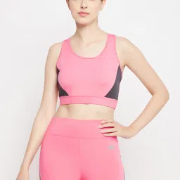 Clovia Pink Sports Bra image 1
