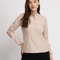Fablestreet Pink Polycotton Solid Long Sleeves Shirt-picture-23