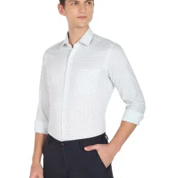 Arrow White Cotton Slim Fit Checks Shirt image 3