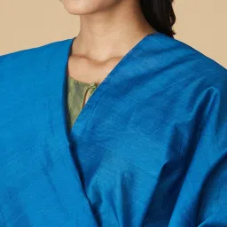 Fabindia Blue Cotton Plain Dupatta image 4