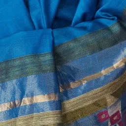 Fabindia Blue Cotton Plain Dupatta image 5