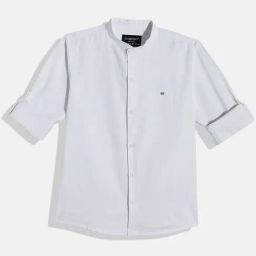 CHARCHIT Boys White Cotton Solid Shirt-picture-30