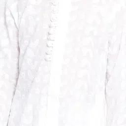 VASTRAMAY Kids White Cotton Embroidered Kurta Set image 5