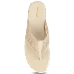 Walkway Women's Beige Thong Wedges image 3