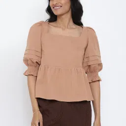 Fabindia Brown Cotton Top image 1