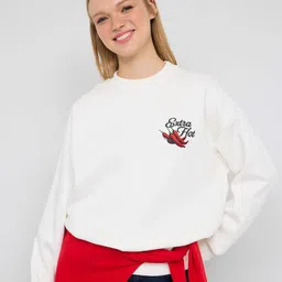 Trendyol Women Printed Round Neck Pullover Sweatshirt-picture-15