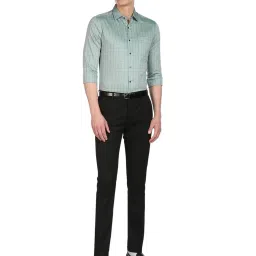 Arrow Green Cotton Slim Fit Checks Shirt image 5