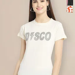 Metronaut Women Typography 3 Printed Applique T-shirt-picture-15