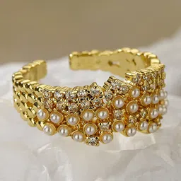 Just Lil Things Artificial Stone Studded & Beaded Finger Ring-image-35