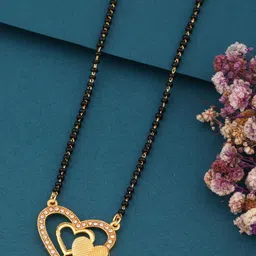 Bhanu diam Gold-Plated Brass Mangalsutra image 4