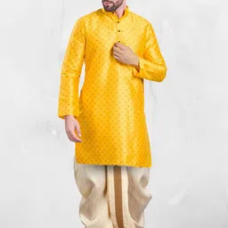 SHIWAM ETHNIX Geometric Printed Straight Kurta with Dhoti Pants image 1