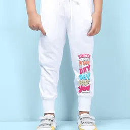 NUSYL Everyday Motivation Theme Run Day Text Placement Printed Unisex Track Pant - White-picture-14