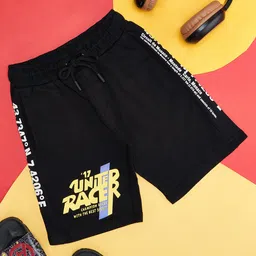 Pantaloons Junior United Racer Text Printed Shorts - Black-picture-19