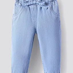 Bonfino Cotton Woven Full Length Washed Jeans - Light Blue-image-69