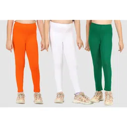 Zion Cotton Lycra Knit Pack Of 3 Solid Leggings - Multi Colour image 1