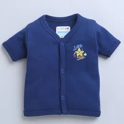 BUMZEE Pack Of 3 Half Sleeves Striped & Stars Printed Jhablas - Navy Blue & White image 3