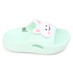 babyoye Oh! Pair Slip On Clogs with Bunny Applique - Green image 4