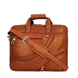 Leather World Unisex Solid Zip Laptop Bag-picture-49