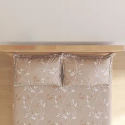 Home Centre Brown 144 TC King Bedsheet with 2 Pillow Covers image 2