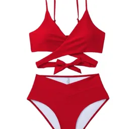 RECENT FASHION Cut-Out Wrap Style Criss Cross Bikini Set image 4