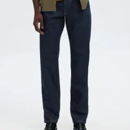 SELECTED HOMME Slim Dark Blue Lightly Washed Mid Rise Jeans-image-88