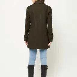 Crimsoune Club Olive Green Full Sleeves Over-Coat image 2