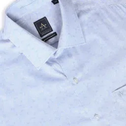Arrow Light Blue Cotton Slim Fit Printed Shirt image 4