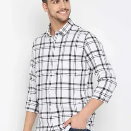 Spykar White Slim Fit Check Shirt-picture-38