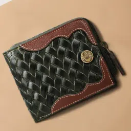 Hidesign Green PISCO W Woven Small Leather Bi-Fold Wallet-picture-22