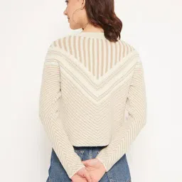 MADAME Beige Printed Sweater image 2