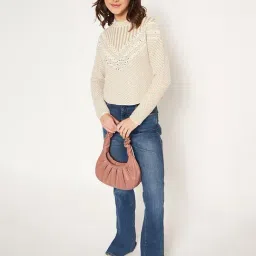 MADAME Beige Printed Sweater image 4