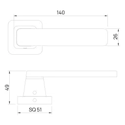 Quba Vogue Door Handle Zinc Alloy RGPVD/RGMPVD Finish, QP 3030 image 2