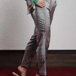 RAREISM Pink Polyester Striped Trousers image 3