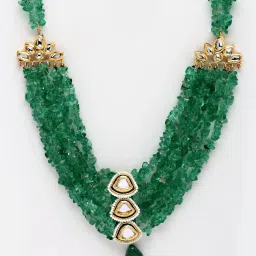 Dugran By Dugristyle Green & Golden Necklace with Kundan and Coloured Stones image 4