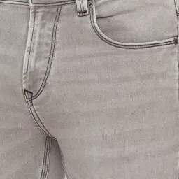 Spykar Grey Cotton Slim Fit Jeans image 4