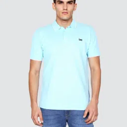 Lee Men's Blue Polo Neck Regular Fit T-Shirt-picture-27