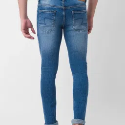 Spykar Blue Cotton Super Slim Fit Jeans image 2