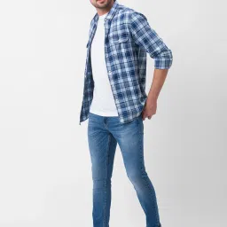 Spykar Blue Cotton Super Slim Fit Jeans image 5