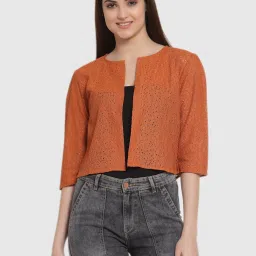 Style Quotient Rust Self Print Shrug image 1