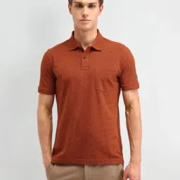 Arrow Sport Brown Cotton Regular Fit Printed Polo T-Shirt-image-42