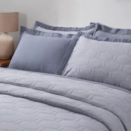 Maspar Textured Blue 300 Cotton Double Quilt-picture-13