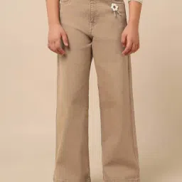 U.S. Polo Assn. Girls Brown Cotton Applique Jeans-image-17