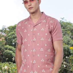 Thomas Scott Floral Embroidered Cuban Collar Shirt-picture-43