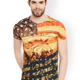 Wear Your Mind Men Multicoloured Printed Round Neck T-shirt image 1