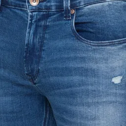 Spykar Blue Comfort Fit Distressed Jeans image 4