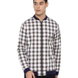 Forever 21 White Cotton Regular Fit Checks Jacket image 1