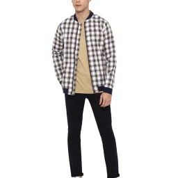 Forever 21 White Cotton Regular Fit Checks Jacket image 5