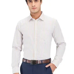 Park Avenue Yellow Slim Fit Checks Shirt-image-19