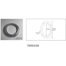 Ebco Turn Table Mechanism 3 Glass Zinc White Finish, Size for Turning Tables or Swivel Units, TTM3G-8 image 2